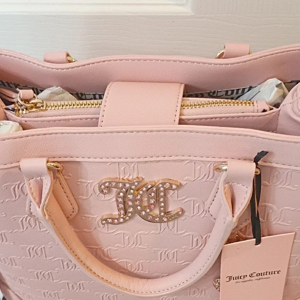 Juicy Couture Light Pink Embossed Tote - Picture 2 of 9